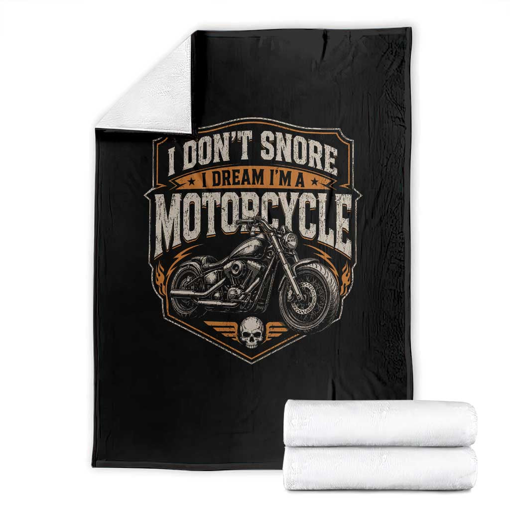 I Dont Snore I Dream Im A Motorcycle Rider Throw Blanket Snoring Biker Retro Bikers Club