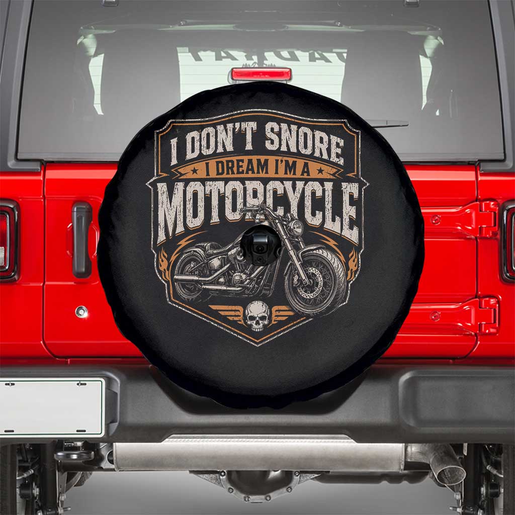 I Dont Snore I Dream Im A Motorcycle Rider Spare Tire Cover Snoring Biker Retro Bikers Club