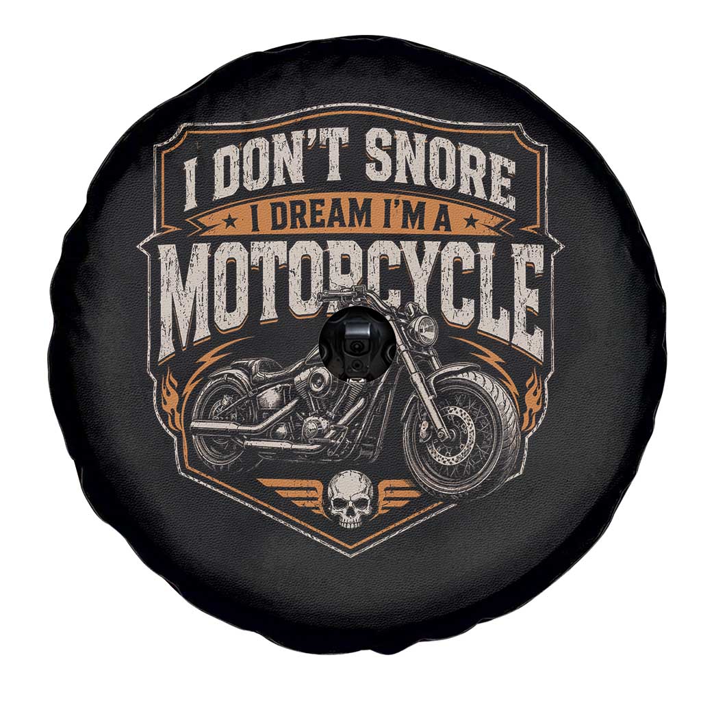 I Dont Snore I Dream Im A Motorcycle Rider Spare Tire Cover Snoring Biker Retro Bikers Club