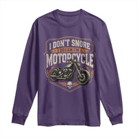 I Dont Snore I Dream Im A Motorcycle Rider Long Sleeve Shirt Snoring Biker Retro Bikers Club