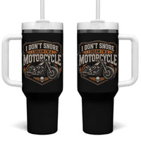 I Dont Snore I Dream Im A Motorcycle Rider Tumbler With Handle Snoring Biker Retro Bikers Club