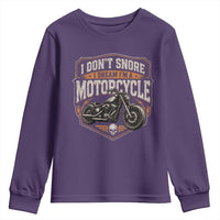 I Dont Snore I Dream Im A Motorcycle Rider Youth Sweatshirt Snoring Biker Retro Bikers Club