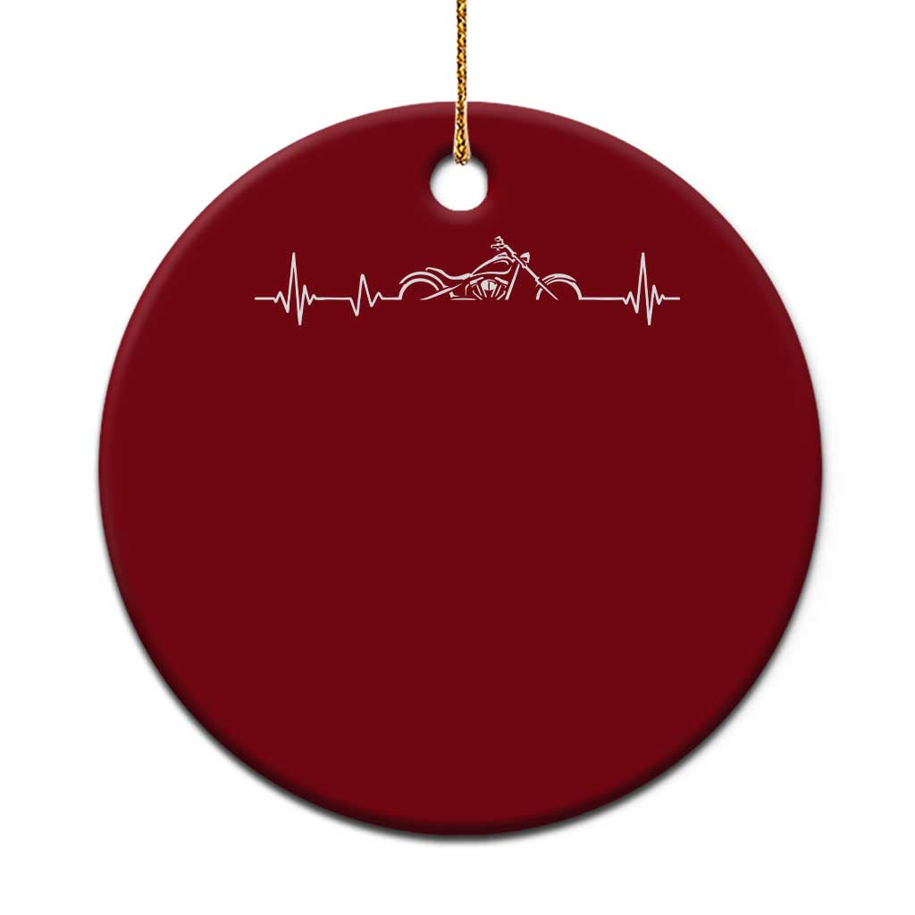 Heartbeat Motorcycle Lovers Ceramic Ornament Sports Biker Bikers Club