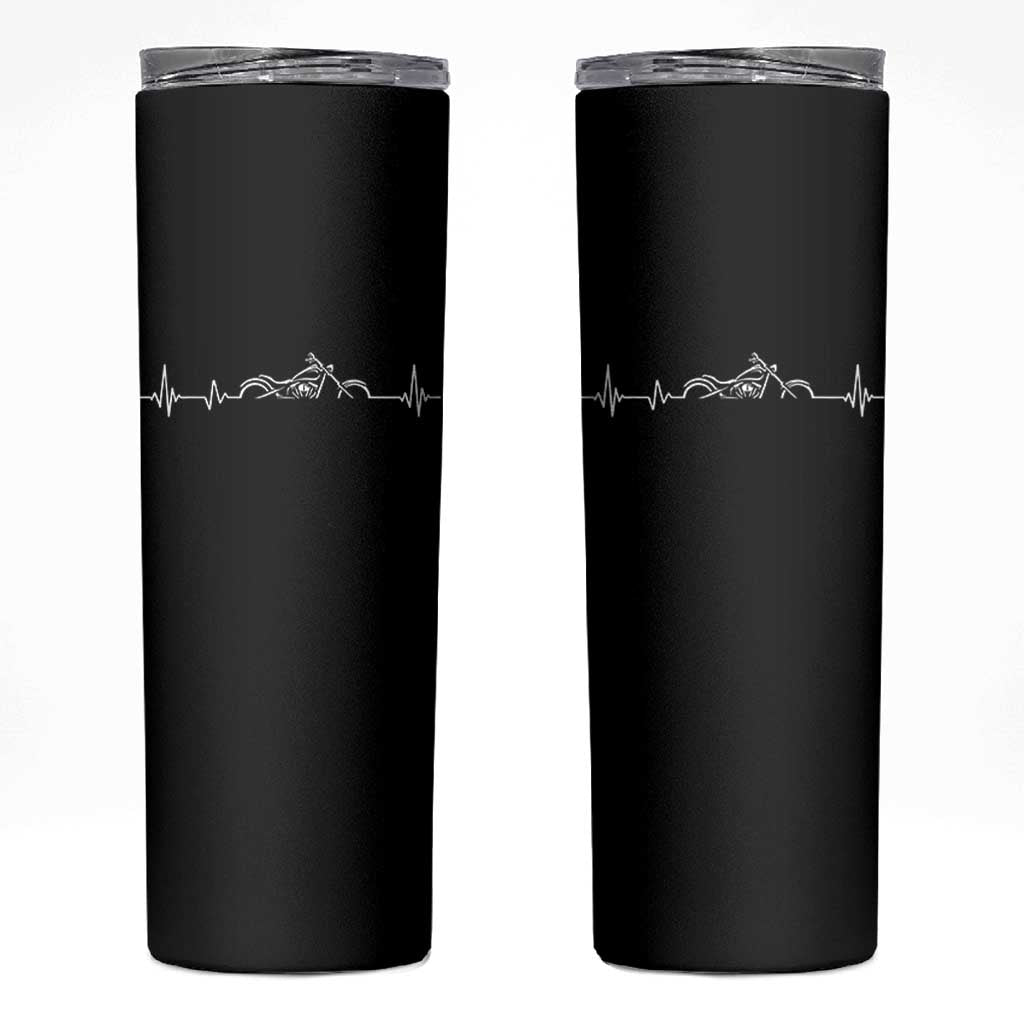 Heartbeat Motorcycle Lovers Skinny Tumbler Sports Biker Bikers Club