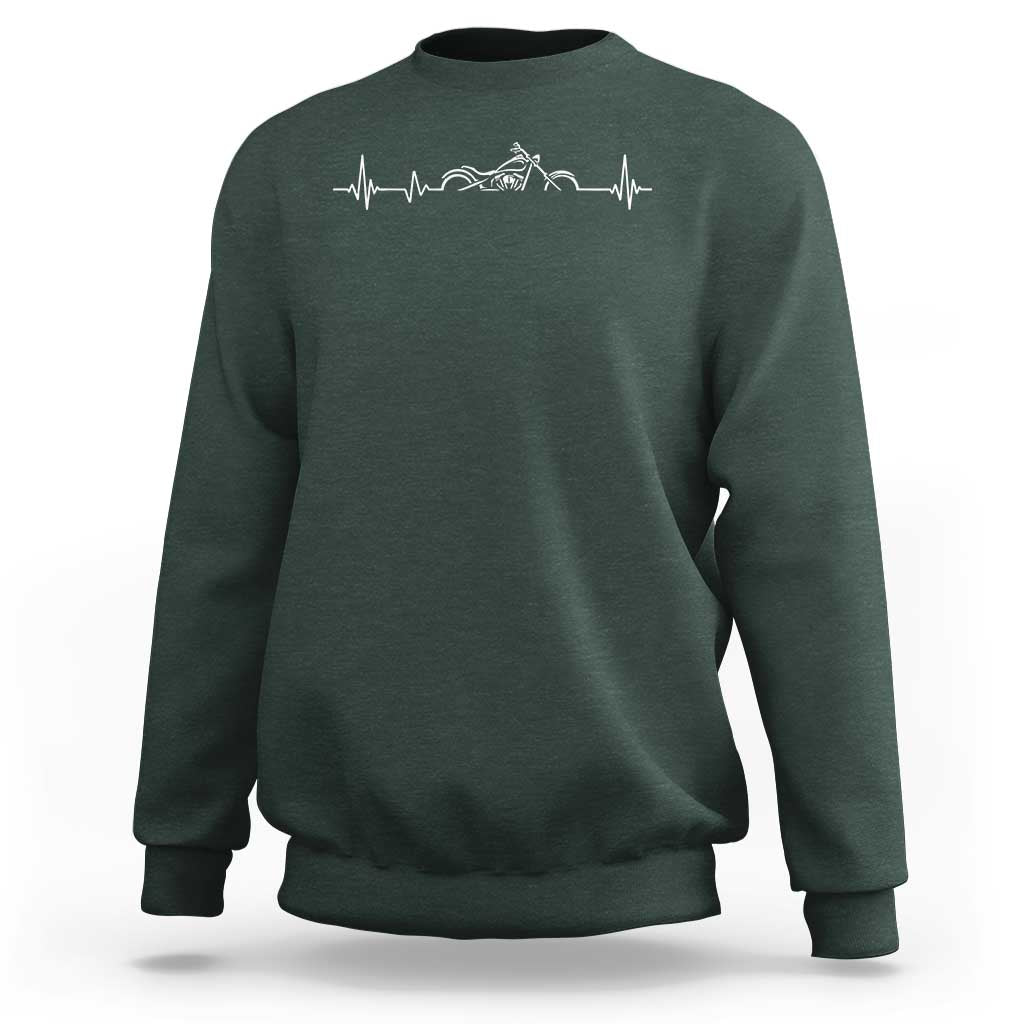 Heartbeat Motorcycle Lovers Sweatshirt Sports Biker Bikers Club