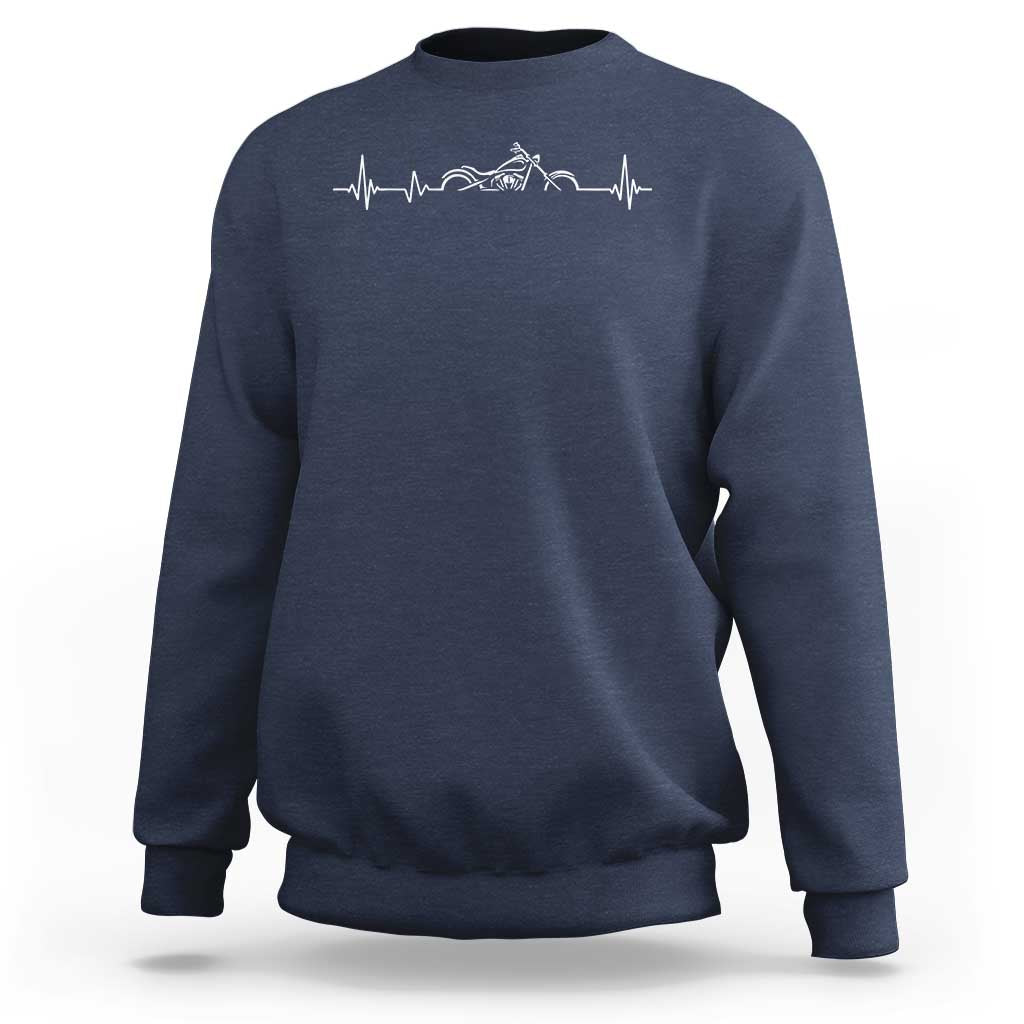 Heartbeat Motorcycle Lovers Sweatshirt Sports Biker Bikers Club