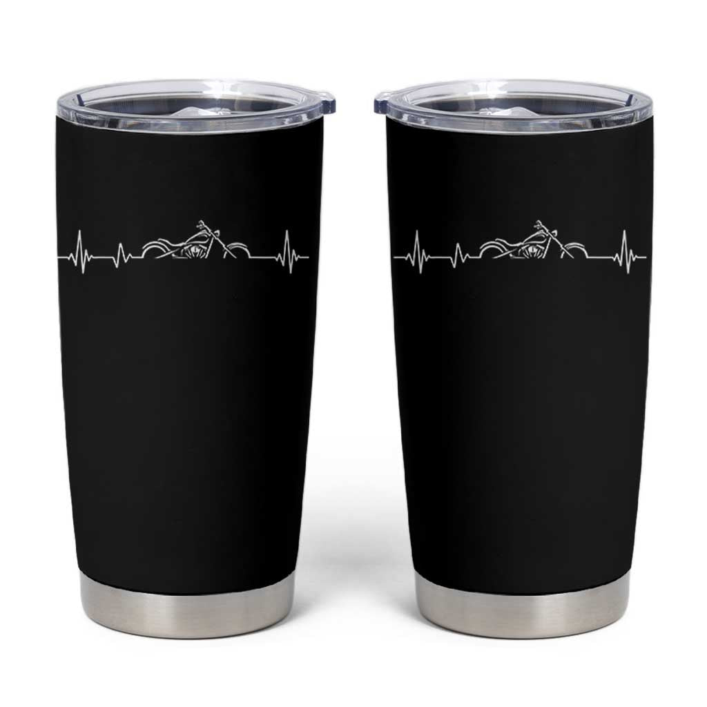 Heartbeat Motorcycle Lovers Tumbler Cup Sports Biker Bikers Club