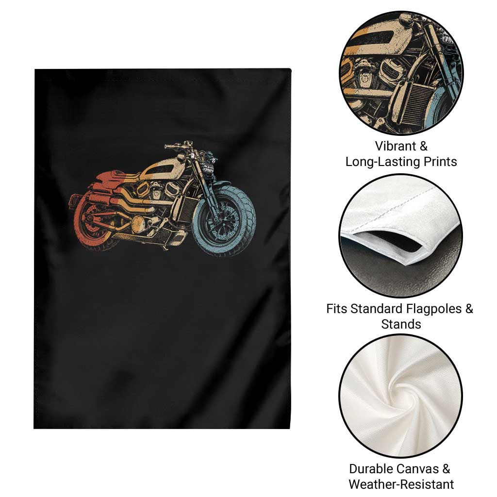 Vintage Motorcycle Garden Flag Retro Rider Graphic Motorcycle Enthusiasts Bikers Club