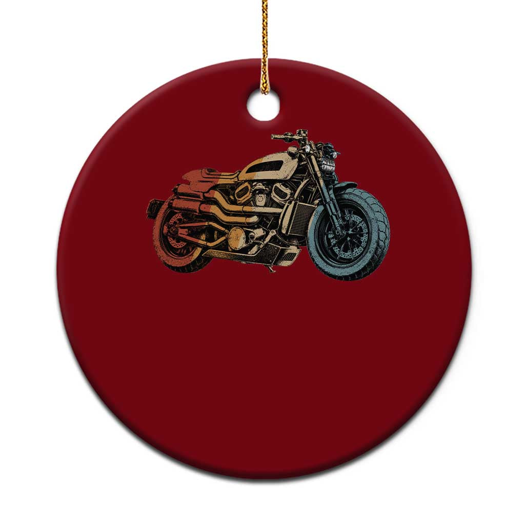 Vintage Motorcycle Ceramic Ornament Retro Rider Graphic Motorcycle Enthusiasts Bikers Club