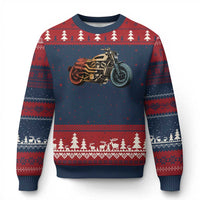 Vintage Motorcycle Ugly Christmas Sweater Retro Rider Graphic Motorcycle Enthusiasts Bikers Club