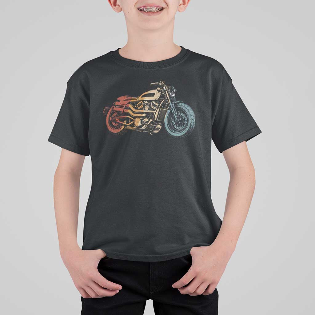 Vintage Motorcycle T Shirt For Kid Retro Rider Graphic Motorcycle Enthusiasts Bikers Club