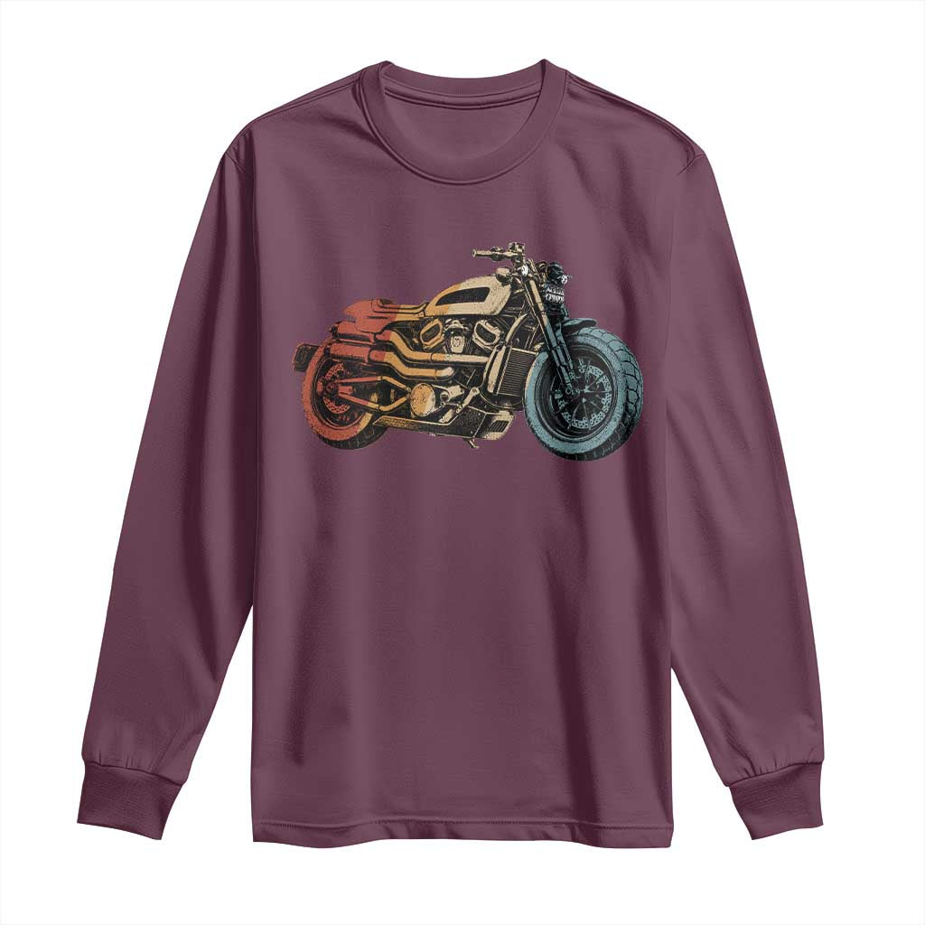 Vintage Motorcycle Long Sleeve Shirt Retro Rider Graphic Motorcycle Enthusiasts Bikers Club