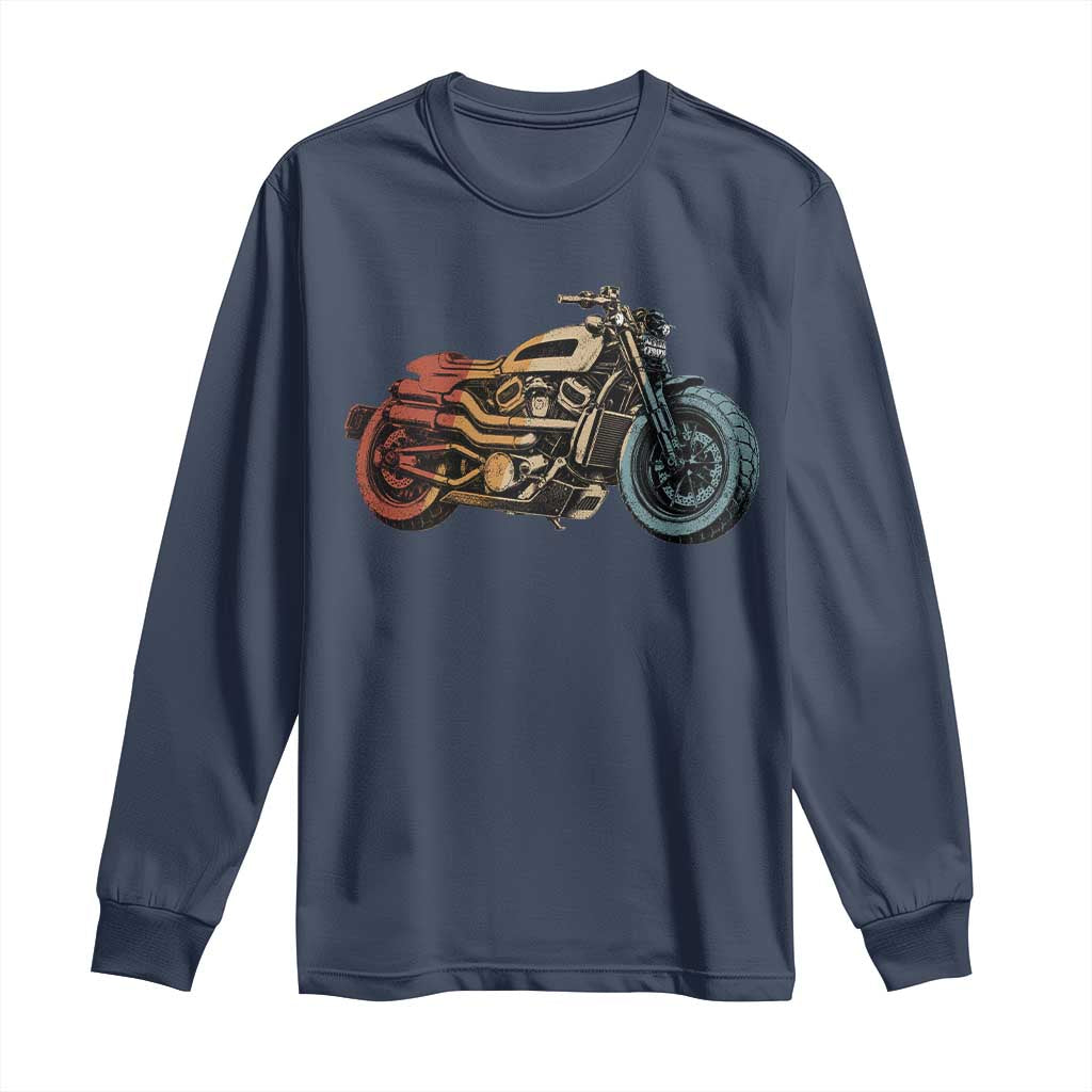 Vintage Motorcycle Long Sleeve Shirt Retro Rider Graphic Motorcycle Enthusiasts Bikers Club