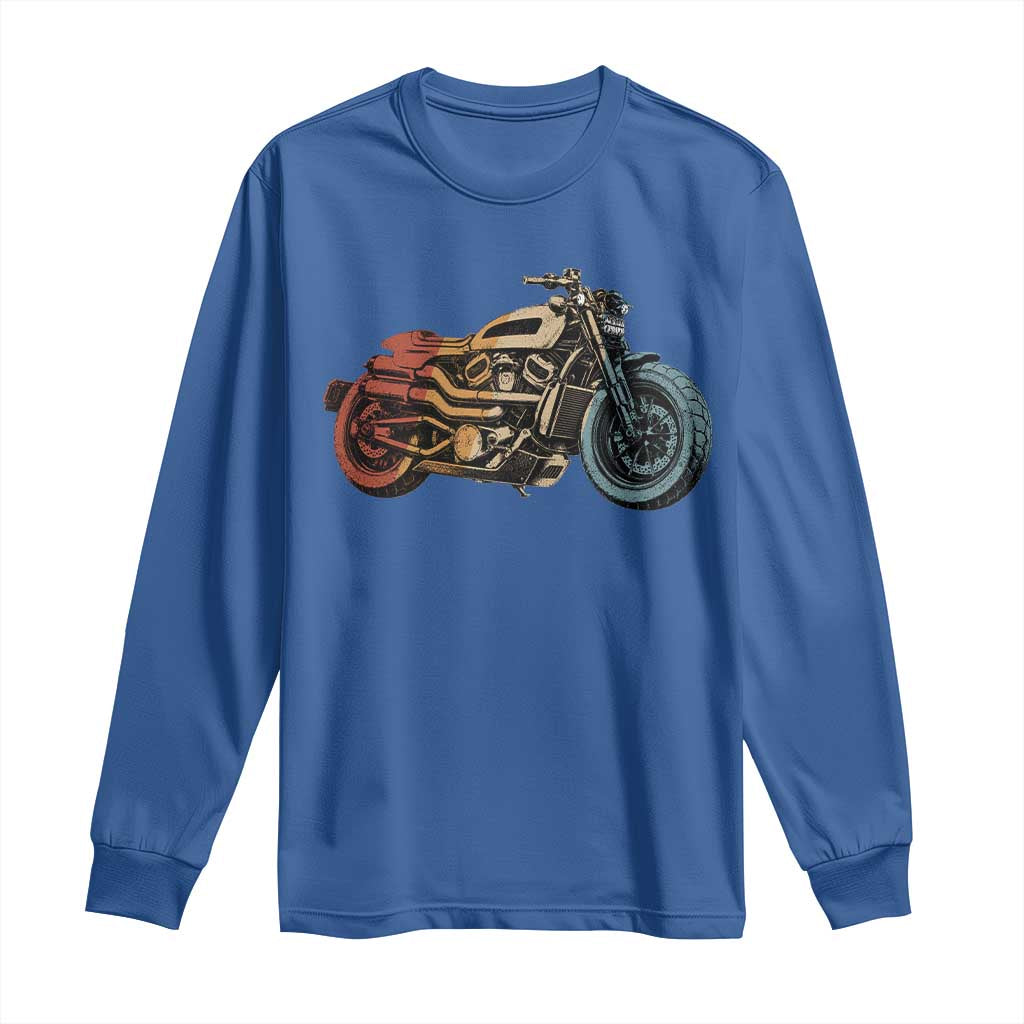 Vintage Motorcycle Long Sleeve Shirt Retro Rider Graphic Motorcycle Enthusiasts Bikers Club