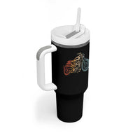 Vintage Motorcycle Tumbler With Handle Retro Rider Graphic Motorcycle Enthusiasts Bikers Club