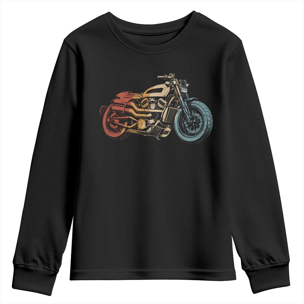 Vintage Motorcycle Youth Sweatshirt Retro Rider Graphic Motorcycle Enthusiasts Bikers Club