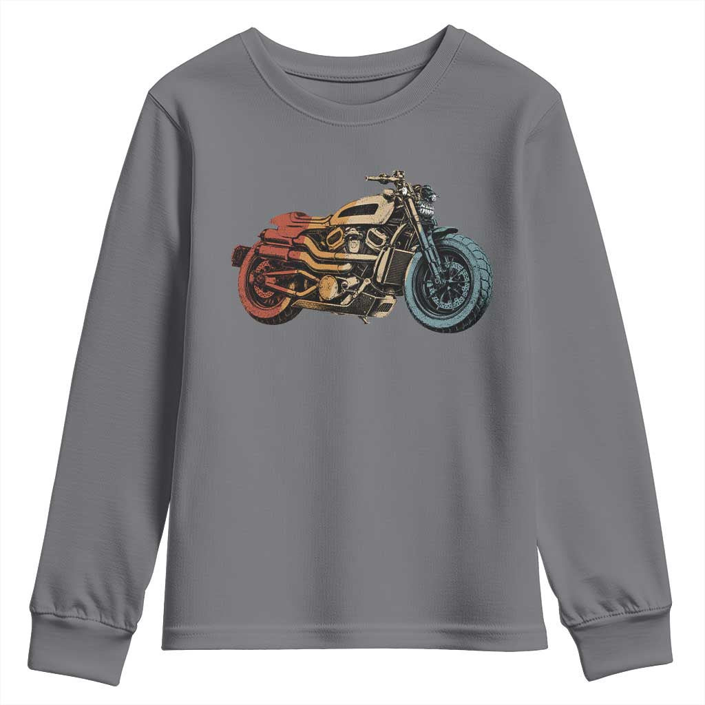 Vintage Motorcycle Youth Sweatshirt Retro Rider Graphic Motorcycle Enthusiasts Bikers Club