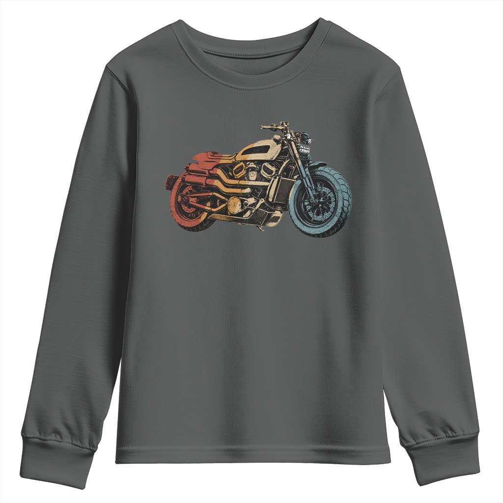 Vintage Motorcycle Youth Sweatshirt Retro Rider Graphic Motorcycle Enthusiasts Bikers Club