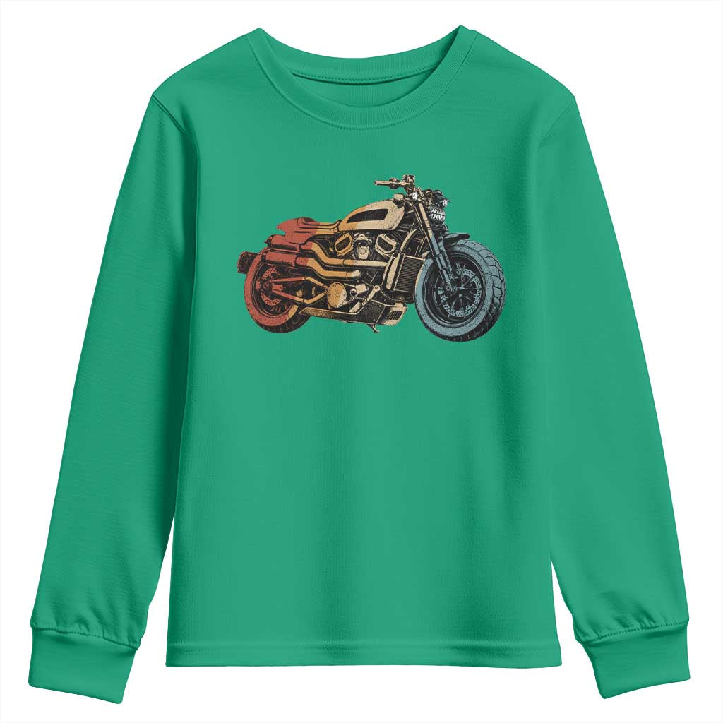 Vintage Motorcycle Youth Sweatshirt Retro Rider Graphic Motorcycle Enthusiasts Bikers Club