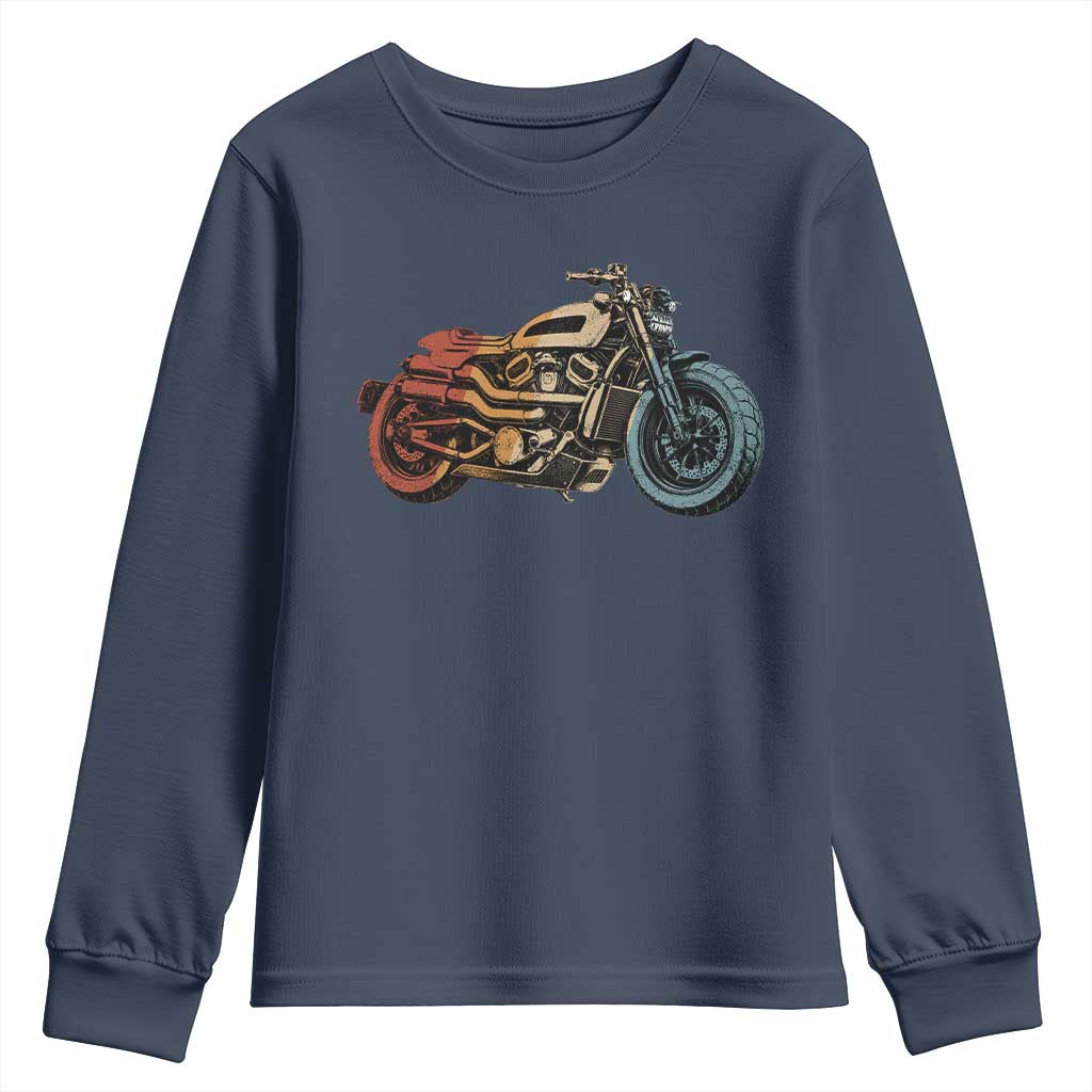 Vintage Motorcycle Youth Sweatshirt Retro Rider Graphic Motorcycle Enthusiasts Bikers Club