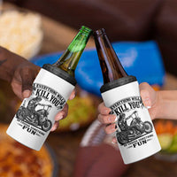 Skeleton Biker Vintage Motorcycle Graphic 4 in 1 Can Cooler Tumbler Everything Will Kill You So Choose Something Fun