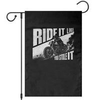 Ride It Like You Stole It Skeleton Biker Garden Flag Vintage Motorcycle Rider