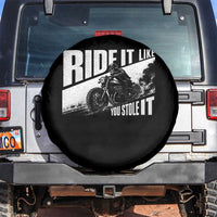 Ride It Like You Stole It Skeleton Biker Spare Tire Cover Vintage Motorcycle Rider
