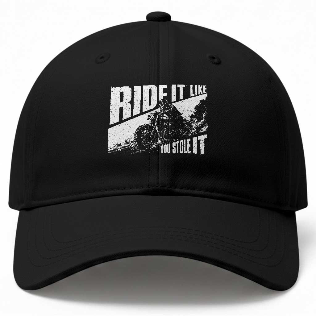 Ride It Like You Stole It Skeleton Biker Baseball Cap Vintage Motorcycle Rider