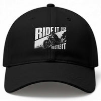 Ride It Like You Stole It Skeleton Biker Baseball Cap Vintage Motorcycle Rider