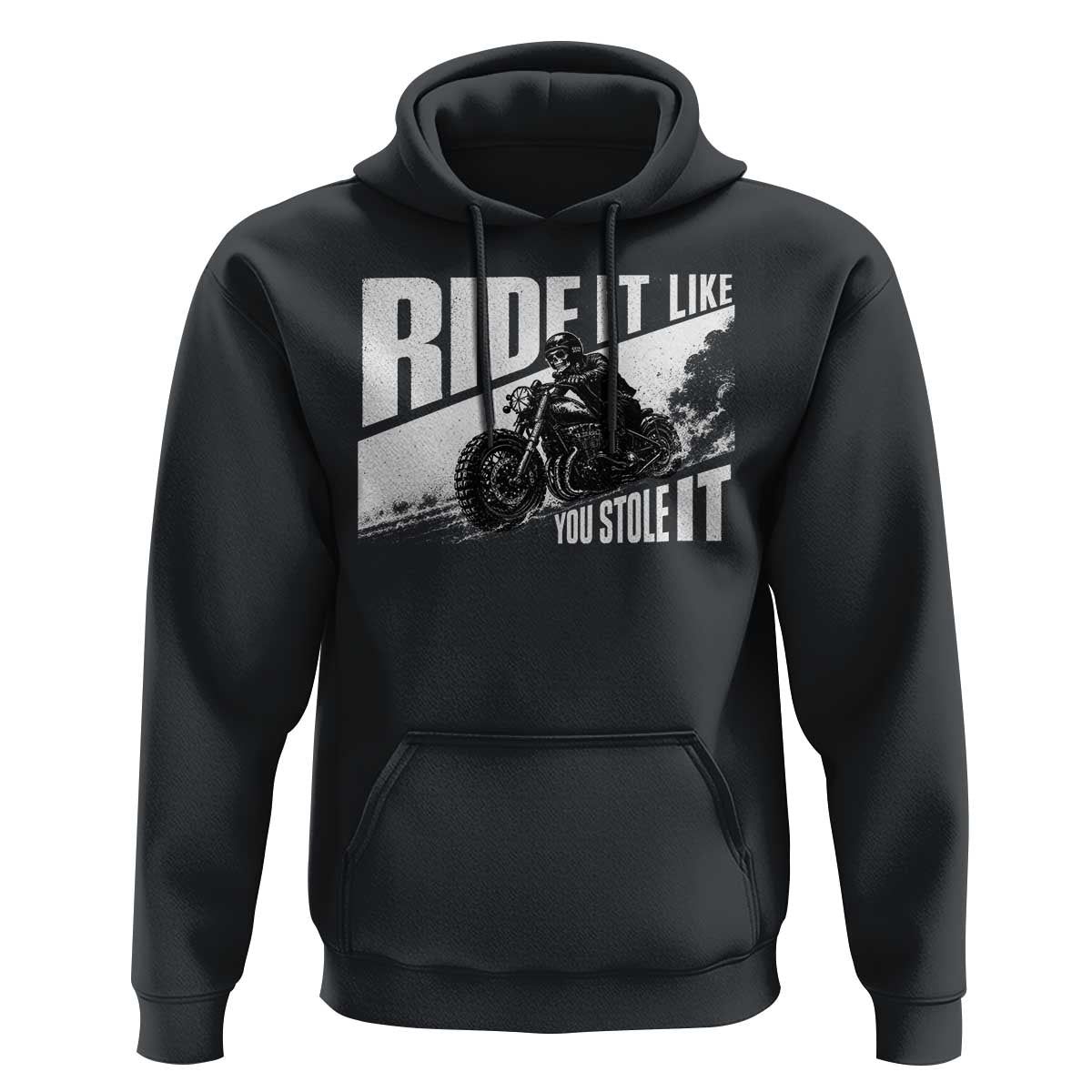 Ride It Like You Stole It Skeleton Biker Hoodie Vintage Motorcycle Rider