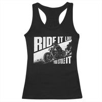 Ride It Like You Stole It Skeleton Biker Racerback Tank Top Vintage Motorcycle Rider