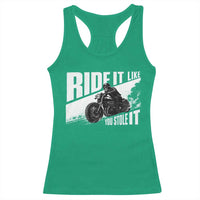 Ride It Like You Stole It Skeleton Biker Racerback Tank Top Vintage Motorcycle Rider