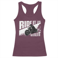Ride It Like You Stole It Skeleton Biker Racerback Tank Top Vintage Motorcycle Rider