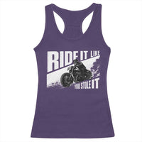 Ride It Like You Stole It Skeleton Biker Racerback Tank Top Vintage Motorcycle Rider
