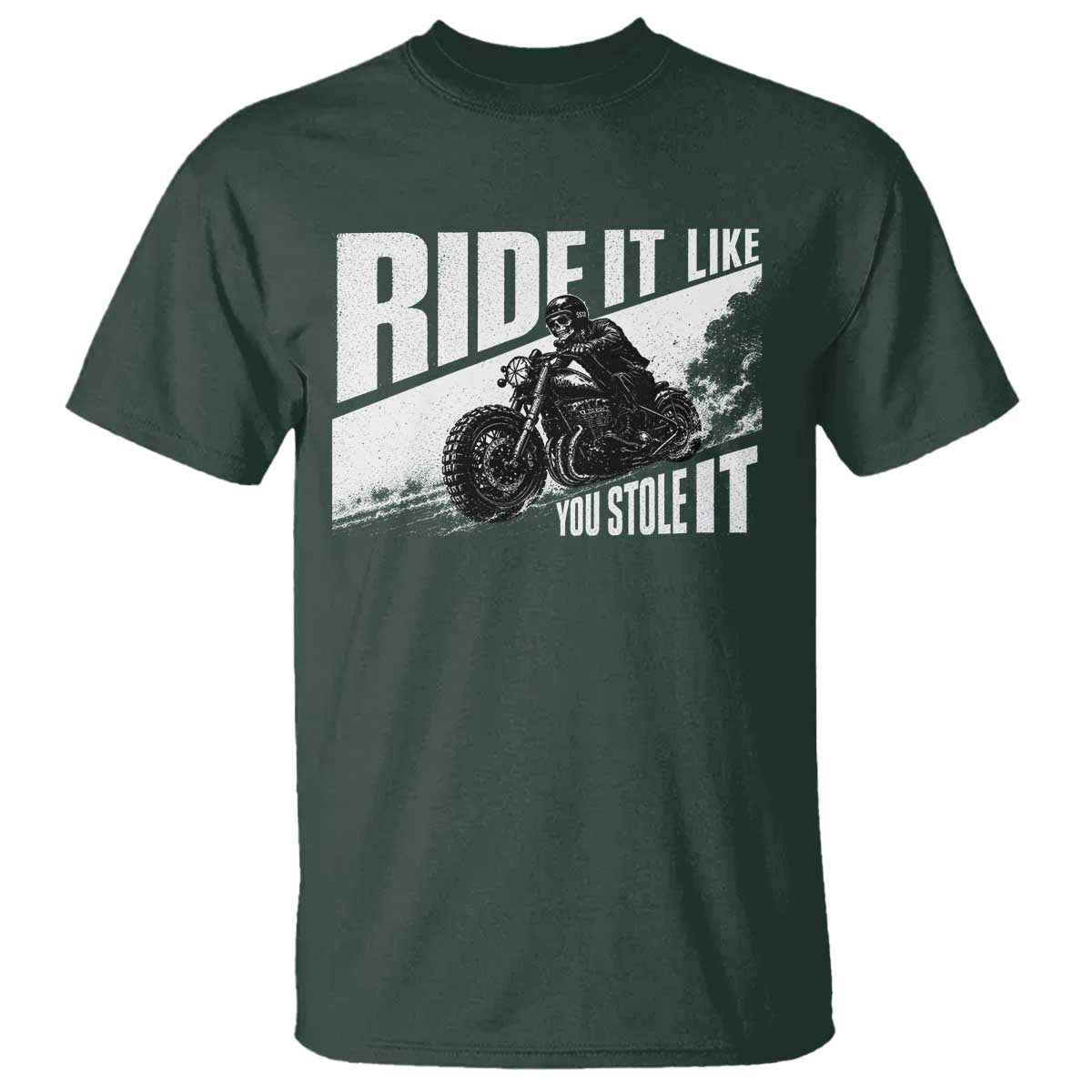 Ride It Like You Stole It Skeleton Biker T Shirt Vintage Motorcycle Rider