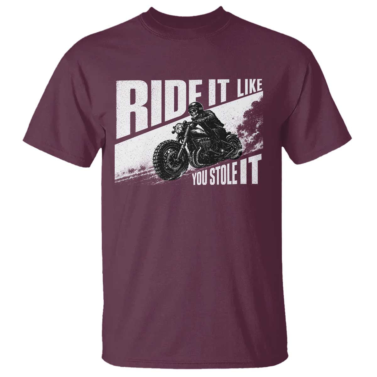 Ride It Like You Stole It Skeleton Biker T Shirt Vintage Motorcycle Rider