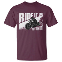 Ride It Like You Stole It Skeleton Biker T Shirt Vintage Motorcycle Rider