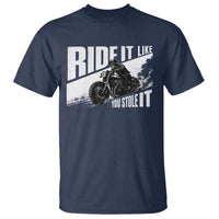 Ride It Like You Stole It Skeleton Biker T Shirt Vintage Motorcycle Rider