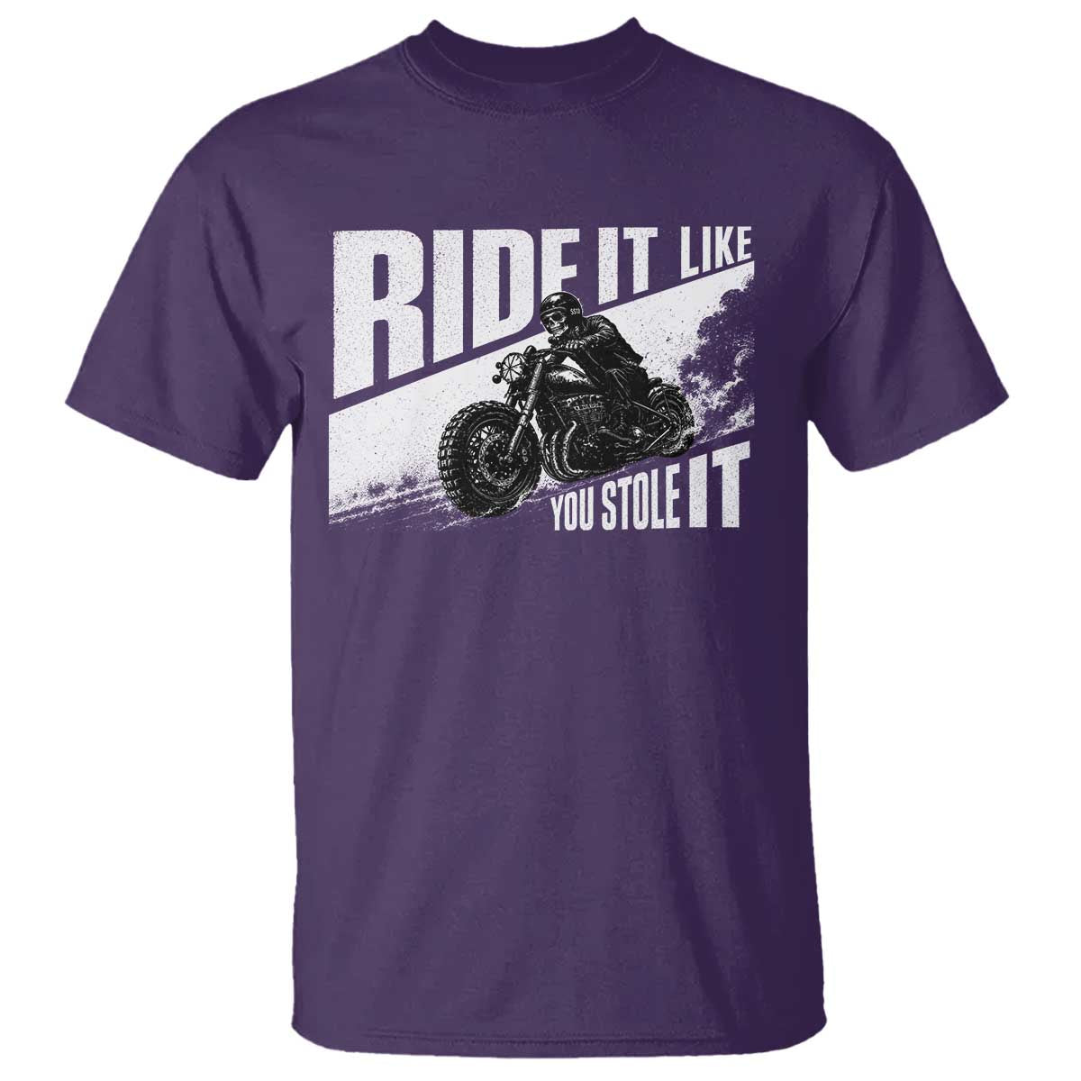 Ride It Like You Stole It Skeleton Biker T Shirt Vintage Motorcycle Rider
