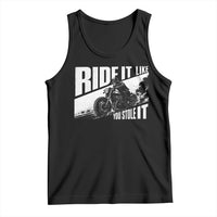Ride It Like You Stole It Skeleton Biker Tank Top Vintage Motorcycle Rider