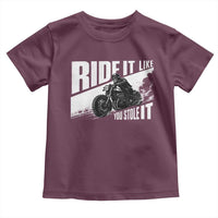 Ride It Like You Stole It Skeleton Biker Toddler T Shirt Vintage Motorcycle Rider