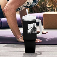 Ride It Like You Stole It Skeleton Biker Tumbler With Handle Vintage Motorcycle Rider