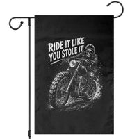 Ride It Like You Stole It Skeleton Rider Vintage Motorcycle Graphic Garden Flag Biker Enthusiasts