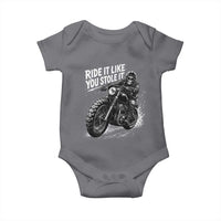 Ride It Like You Stole It Skeleton Rider Vintage Motorcycle Graphic Baby Onesie Biker Enthusiasts