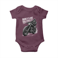 Ride It Like You Stole It Skeleton Rider Vintage Motorcycle Graphic Baby Onesie Biker Enthusiasts