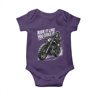 Ride It Like You Stole It Skeleton Rider Vintage Motorcycle Graphic Baby Onesie Biker Enthusiasts