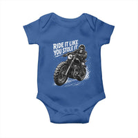 Ride It Like You Stole It Skeleton Rider Vintage Motorcycle Graphic Baby Onesie Biker Enthusiasts