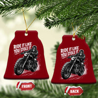 Ride It Like You Stole It Skeleton Rider Vintage Motorcycle Graphic Ceramic Ornament Biker Enthusiasts