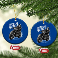 Ride It Like You Stole It Skeleton Rider Vintage Motorcycle Graphic Ceramic Ornament Biker Enthusiasts