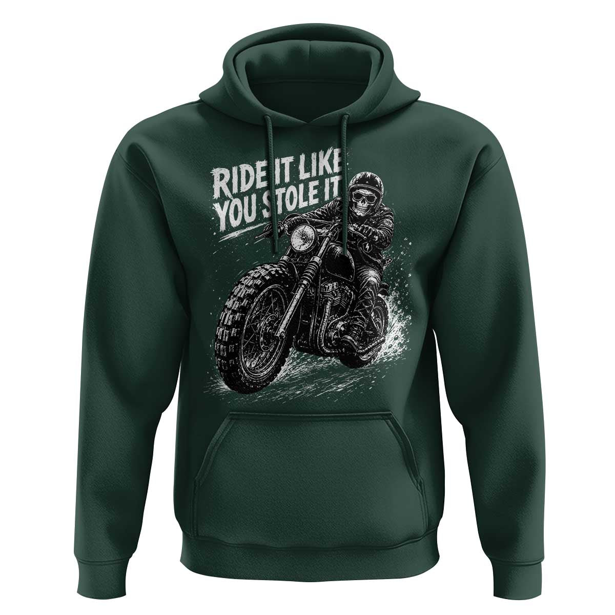 Ride It Like You Stole It Skeleton Rider Vintage Motorcycle Graphic Hoodie Biker Enthusiasts